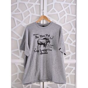 'Do Not Pet' Alaska Moose Tee Unisex Gray 2XL Heavy Cotton Gildan